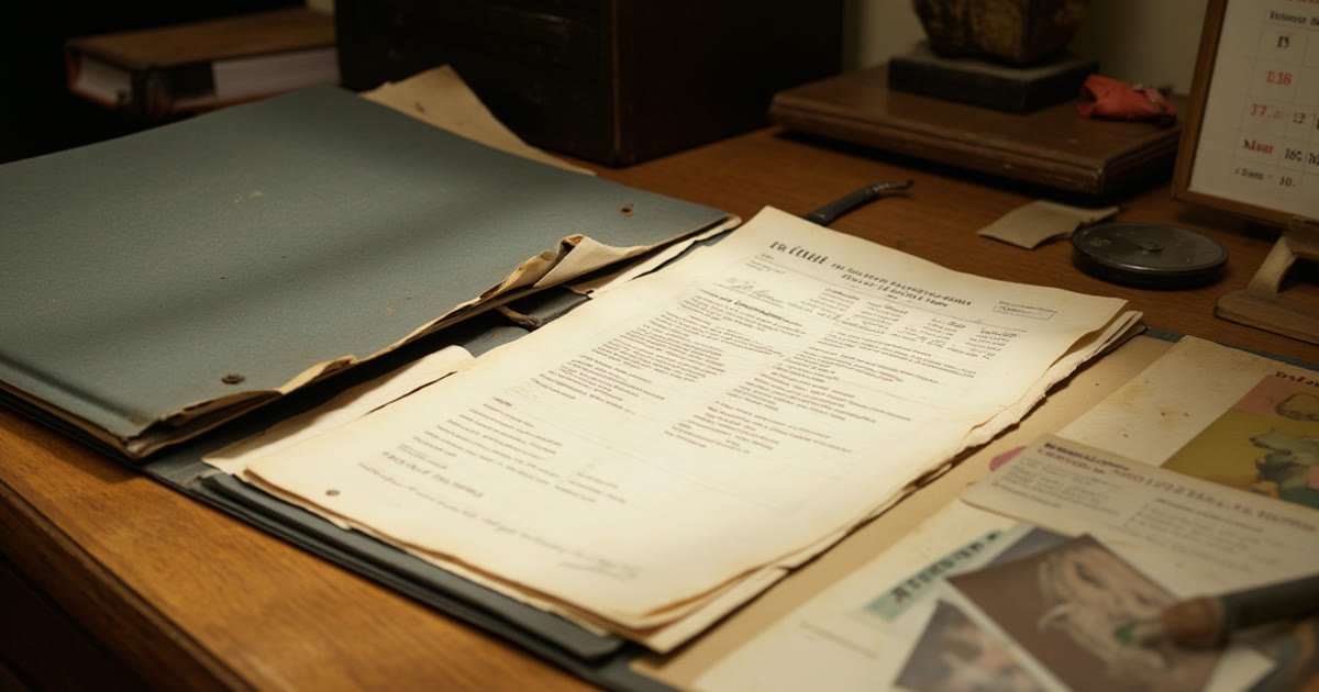 Photo representing an aging paper document