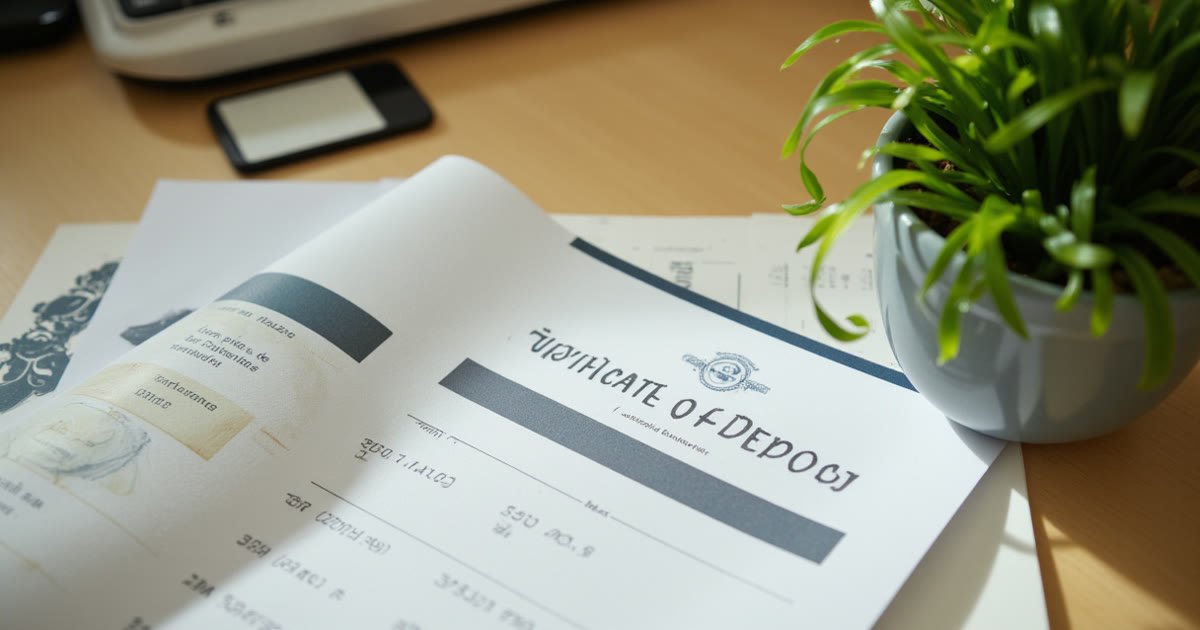 Photo representing a bank savings certificate